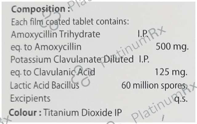 Fitclav LB 500mg/125mg Tablet 6 tablets