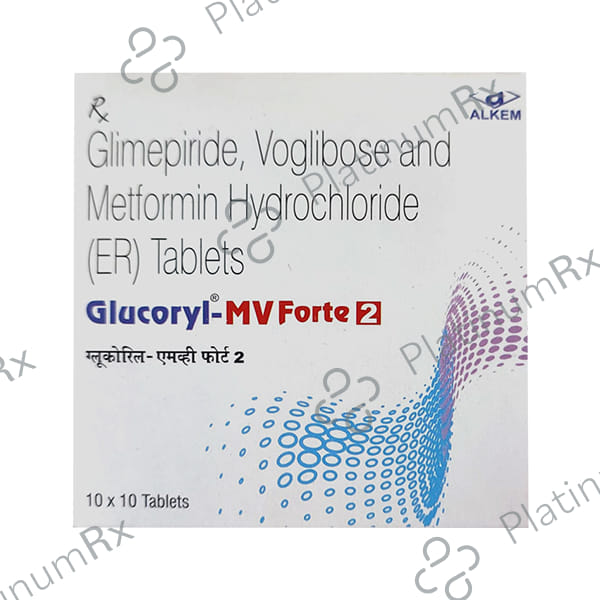 Glucoryl MV Forte 2/1000/0.2mg Tablet ER 10s