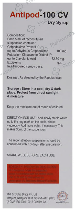 Antipod 100/62.5mg CV Dry Syrup 30ml