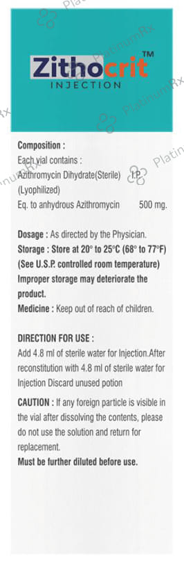 Zithocrit 500mg Injection 1s