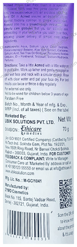 Acmed Gentle Pimple Care Face Wash 70gm