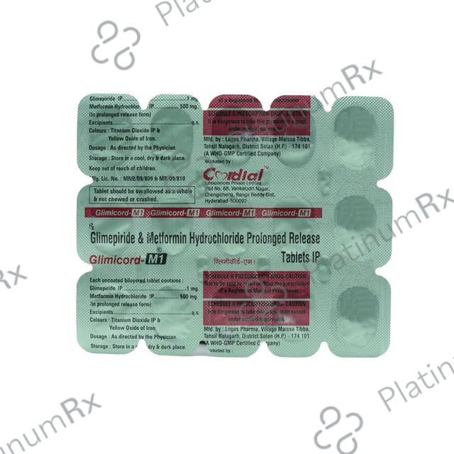 Glimicord M 1/500mg Tablet PR 15s