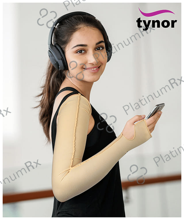 Tynor I 75 Compression Garment Arm Sleeve with Mitten Small Normal