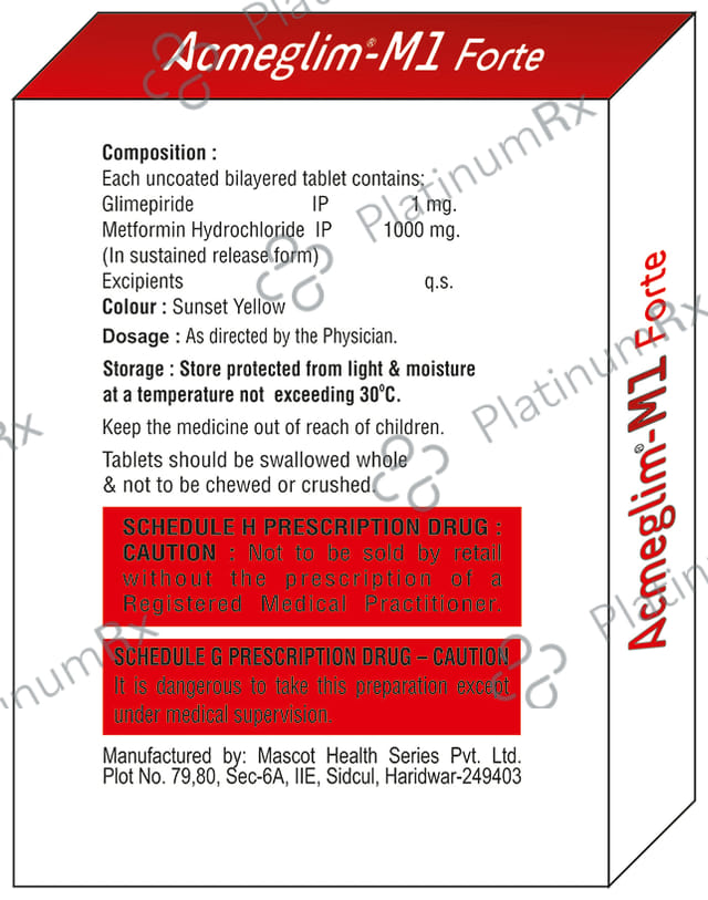 Acmeglim M 1/1000mg Forte Tablet SR 10s
