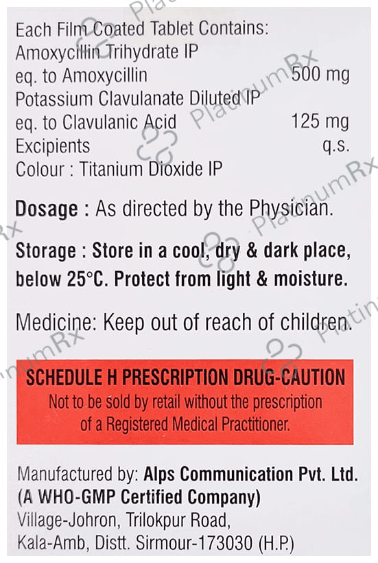 Acocin CV 500/125mg Tablet 10s