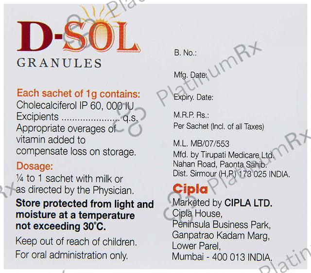 D Sol 60000IU Granules 1gm