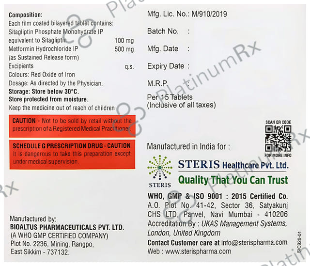 ST Gliptin M 100/500mg Tablet SR 15s