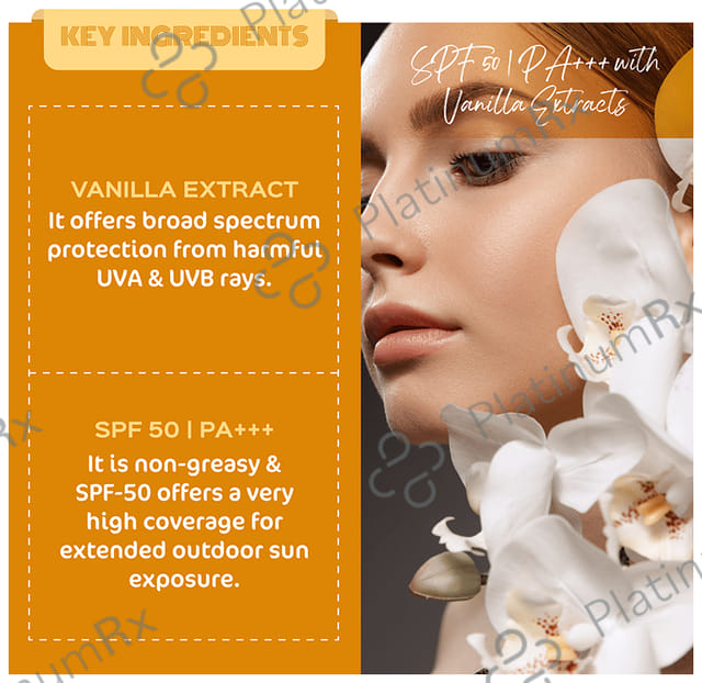 Glow Up Vanilla Extract Daily Sunscreen SPF 50 PA+++ Cream 60gm
