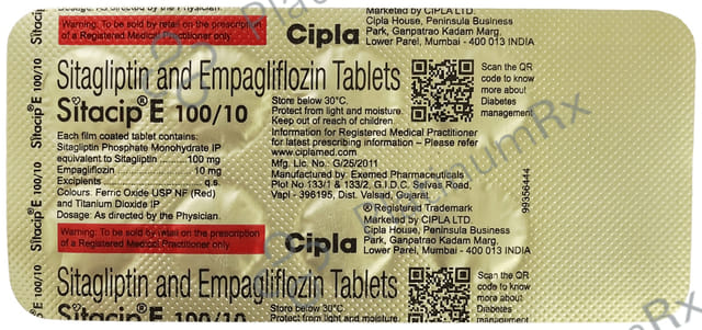 Sitacip E 100/10mg Tablet 10s