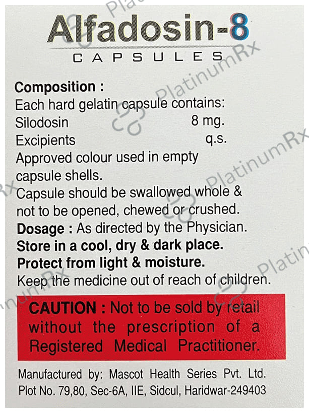 Alfadosin 8mg Capsule 10s
