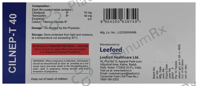 Cilnep T 10/40mg Tablet 10s