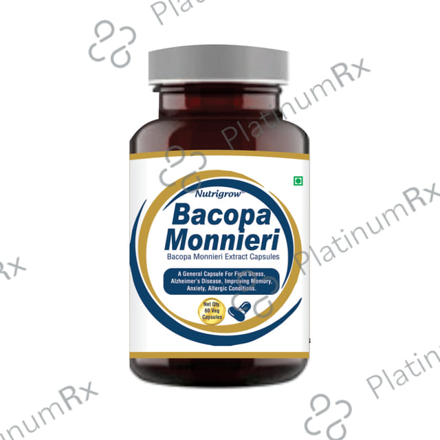 Nutrigrow Bacopa Monnieri Veg Capsule (60 Each) 1 Bottle