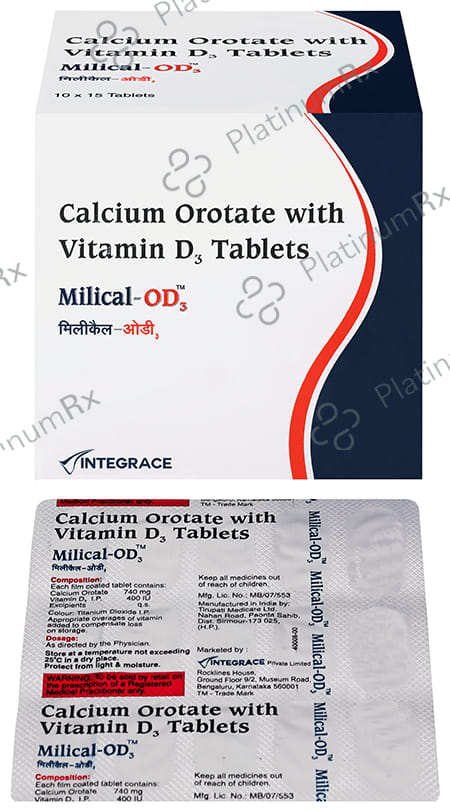 Milical OD3 740mg/400IU Tablet 15s