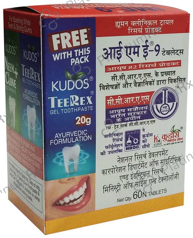Kudos IME 9 Tablet with Neem+Clove Toothpaste 20gm Free