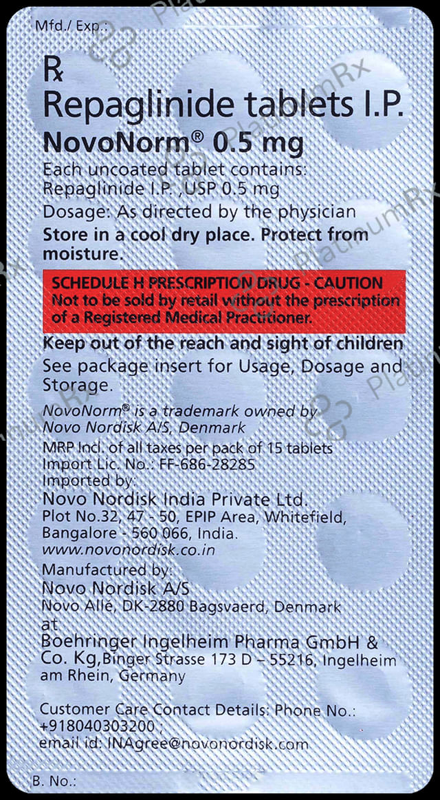 Novonorm 0.5mg Tablet 30s