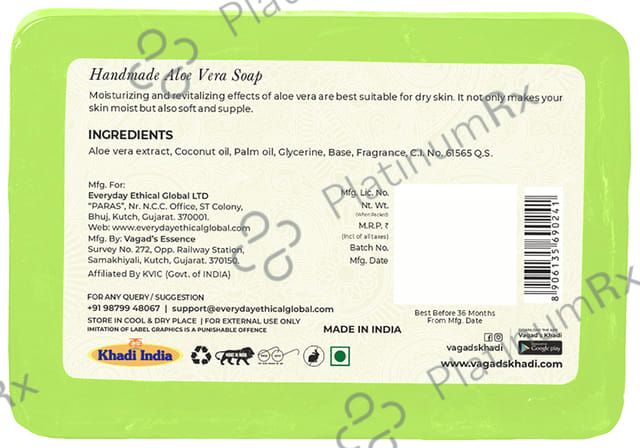 Vagad's Khadi Herbal Handmade Soap Aloe Vera Soap