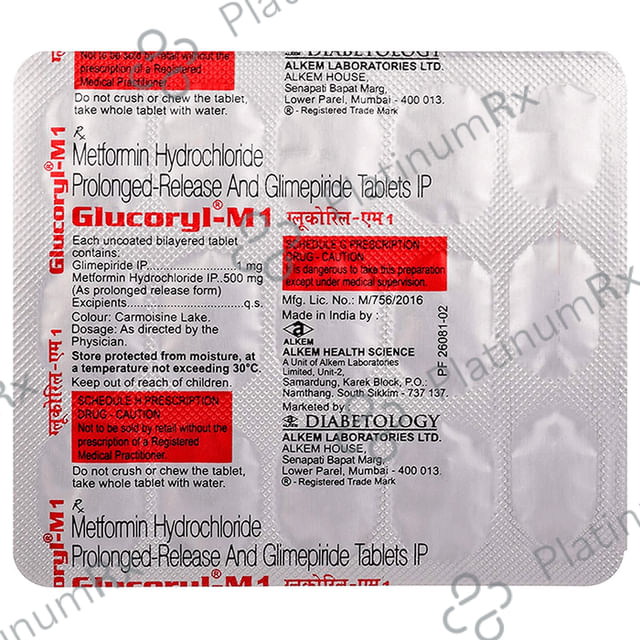 Glucoryl M 1/500mg Tablet PR 15s