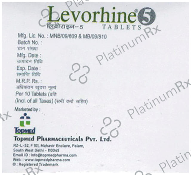 Levorhine 5mg Tablet