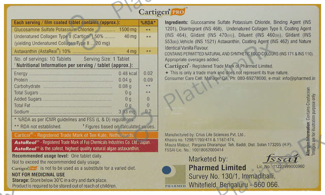 Cartigen Pro 4/1500/40mg Tablet 10s