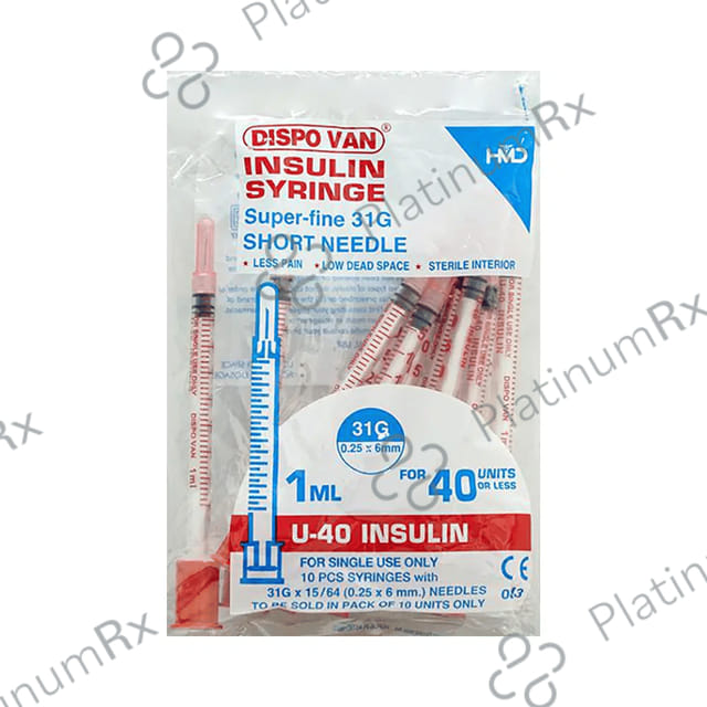 Dispovan U-40 Insulin Syringe Unitpack 100 syringes