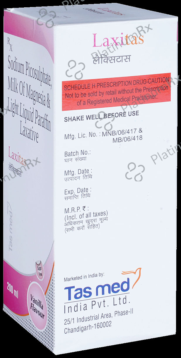 Laxitas Laxative Vanilla Flavour Sugar Free Solution 200ml