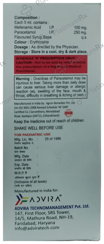 Advimef P 100/250mg Oral Suspension 60ml