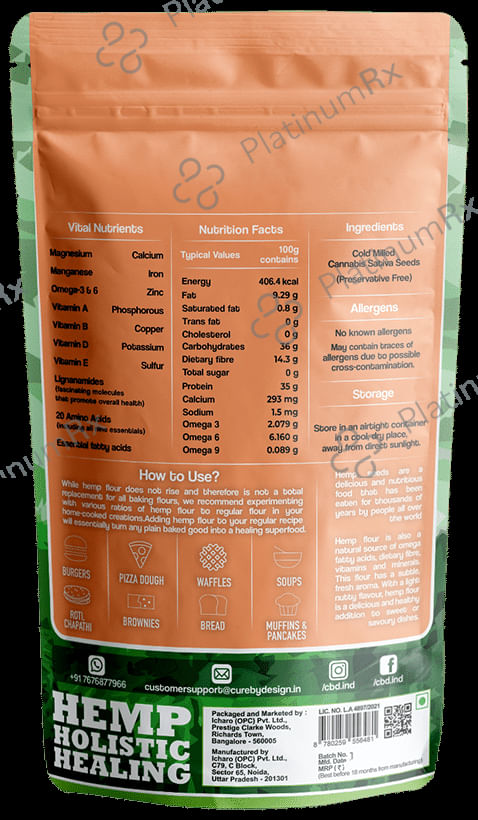 Cure By Design Hemp Seed Flour 250 gm