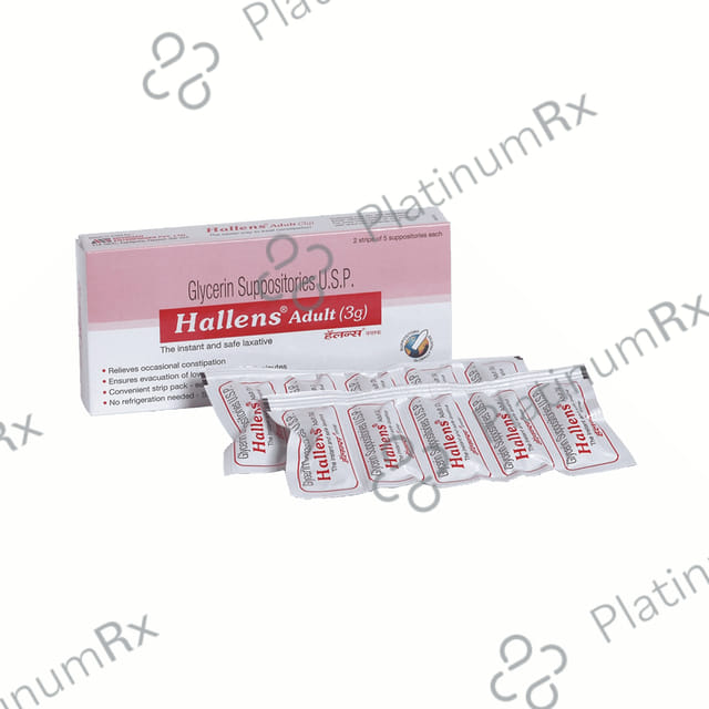 Hallens Glycerin Adult 3gm Suppository