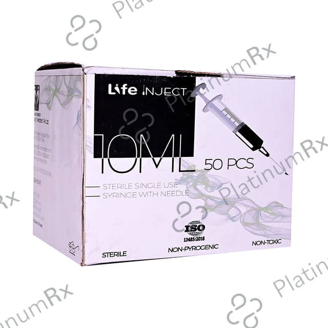 Life Inject 10ml Sterile Single Use Syringe with Needle 50s