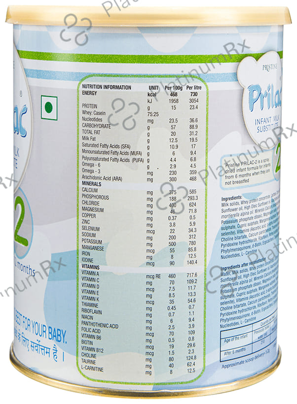 Pristine Prilac Infant Milk Substitute Stage 2 (6 to 12 months) Powder 400gm