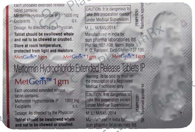 Metgem 1gm ER Tablet 10s