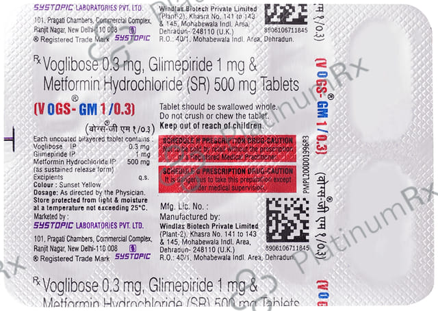 Vogs GM 1/500/0.3mg Tablet 10s