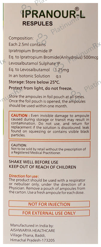 Ipranour L 1.25mg/500mcg Respules 5X2.5ml