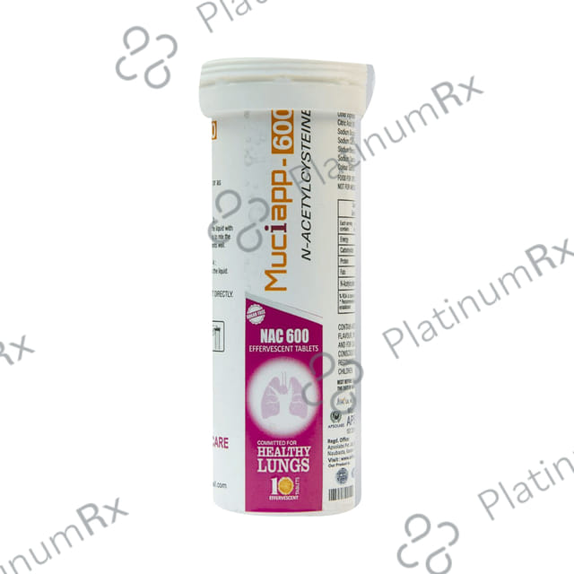 Muciapp 600 N-Acetylcysteine Effervescent Tablet 40 Effervescent Tablet