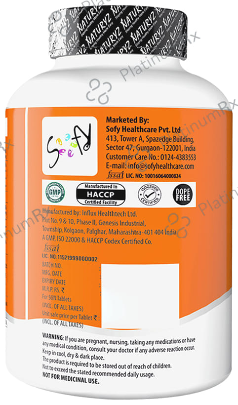 Naturyz Double Strength Natural Vitamin C Zinc Supplement Supports Immunity & Skincare Tablet