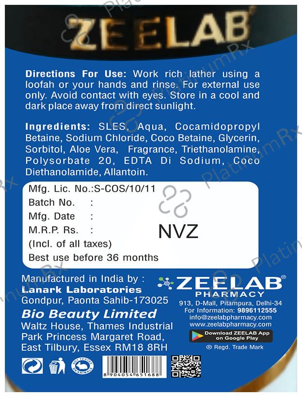 Zee Laboratories Pacific Sea Salt Shower Gel