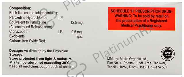Paxtine LS 0.5/12.5mg Tablet CR 10s