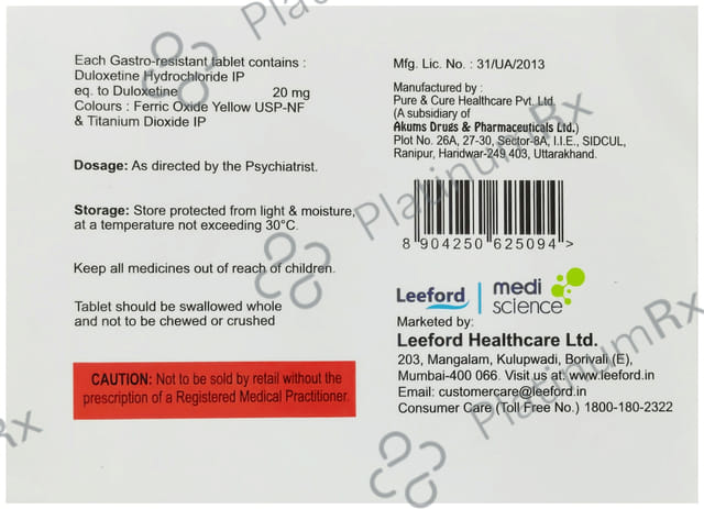 Duxozeal 20mg Tablet