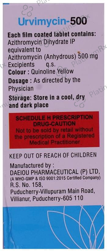 Urvimycin 500 Tablet