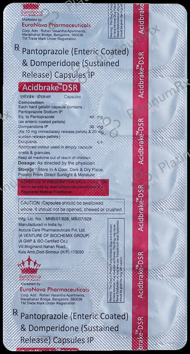 Acidbrake DSR 30/40mg Capsule 10s