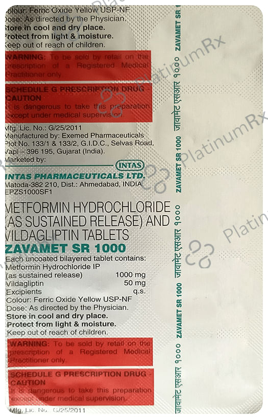 Zavamet SR 1000/50mg Tablet 10s