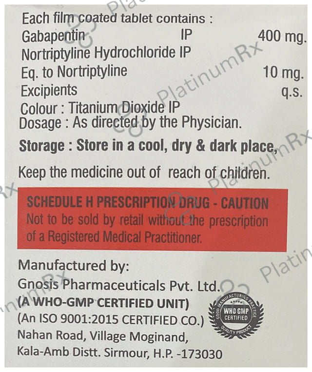 Gabaril NT 400/10mg Tablet 10s