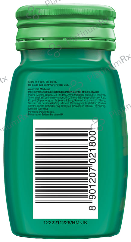 Dabur Hajmola Pudina Flavour Supports Digestive Health Tablet 120s