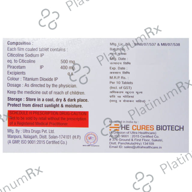 Piracet C 500mg/800mg Tablet