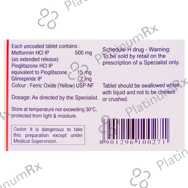 Riomet Trio LS 2 mg/500 mg/7.5 mg Tablet
