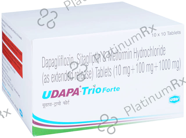 Udapa Trio Forte 10/1000/100mg Tablet 10s