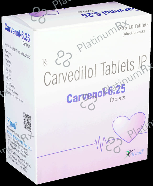 Carvenol 6.25mg Tablet 10s