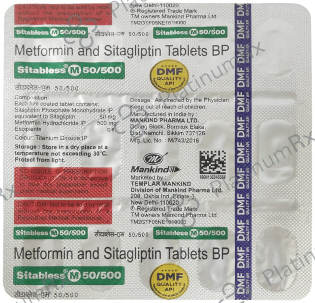 Sitabless M 50/500mg Tablet 15s
