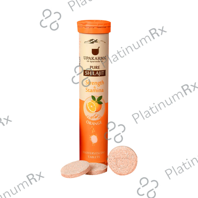 Upakarma Ayurveda Pure Shilajit Orange Flavour Effervescent Tablet 20s