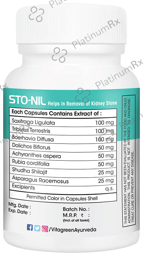 Vitagreen Sto-Nil 500mg Capsule